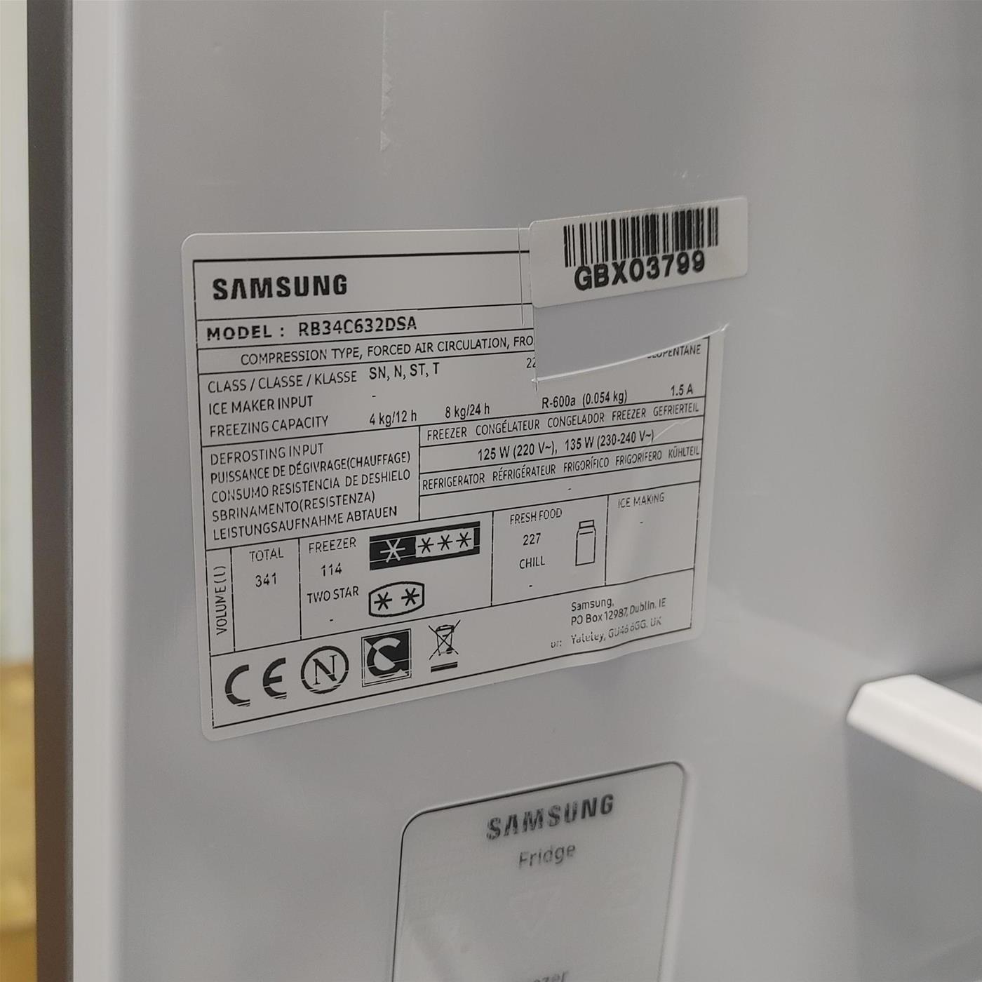 Samsung RB34C632DSA/EF frigorifero con congelatore Libera installazione 341 LD Grafite, Metallico