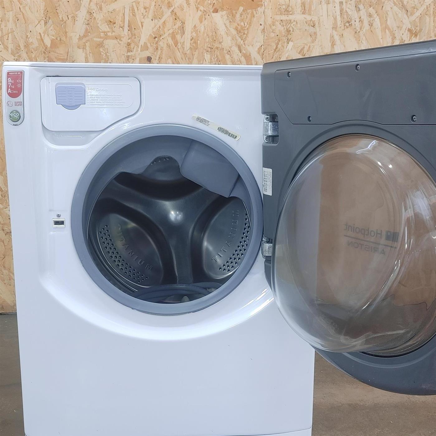 Hotpoint AQD970F 69 lavatrice asciugatrice Libera installazione Carica frontale Argento, Bianco