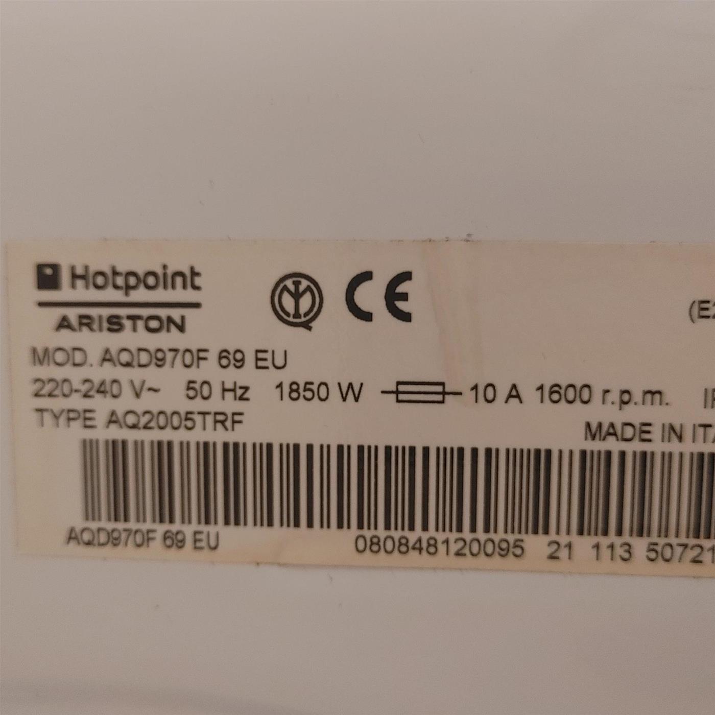 Hotpoint AQD970F 69 lavatrice asciugatrice Libera installazione Carica frontale Argento, Bianco