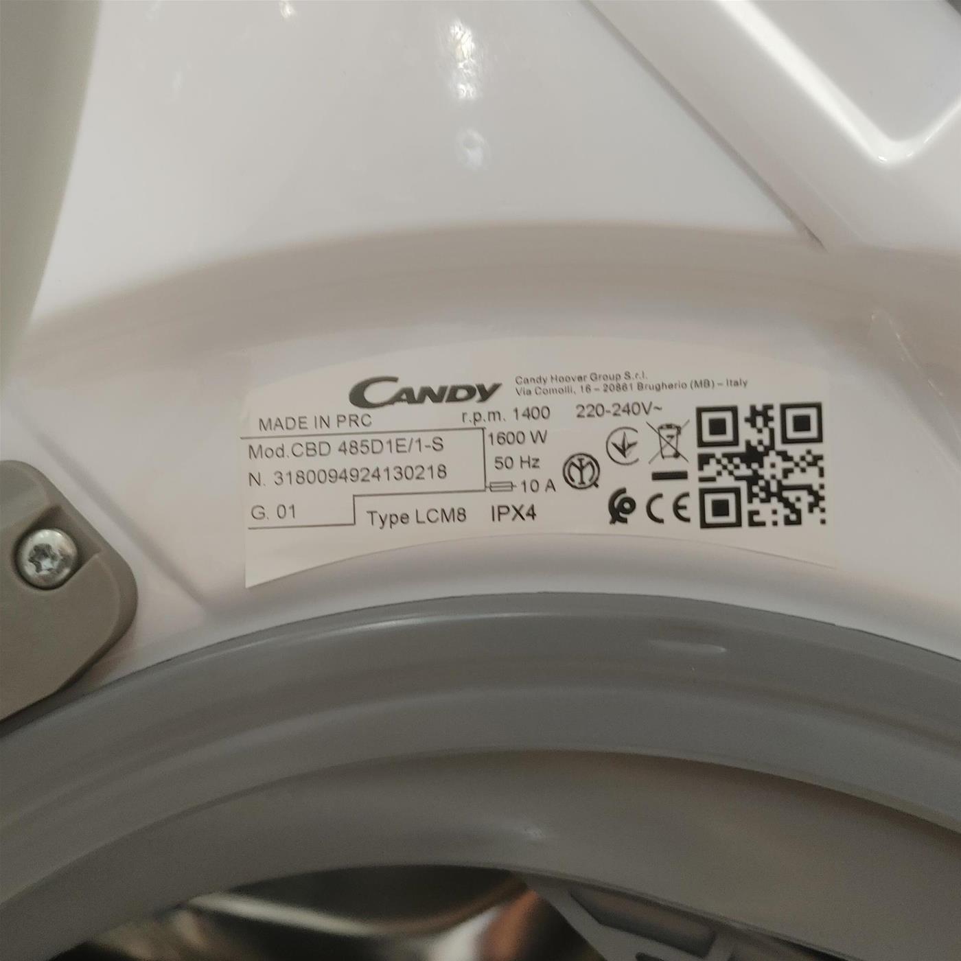 Lavasciuga Candy Smart CBD 485D1E/1-S da Incasso 8/5 Kg