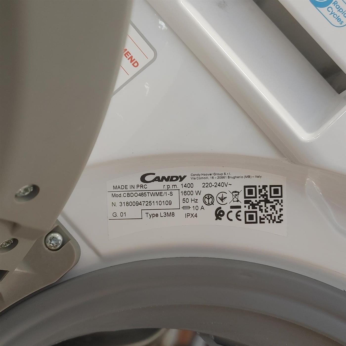 Lavasciuga Candy Smart Inverter CBDO485TWME/1-S da Incasso 8/5 Kg