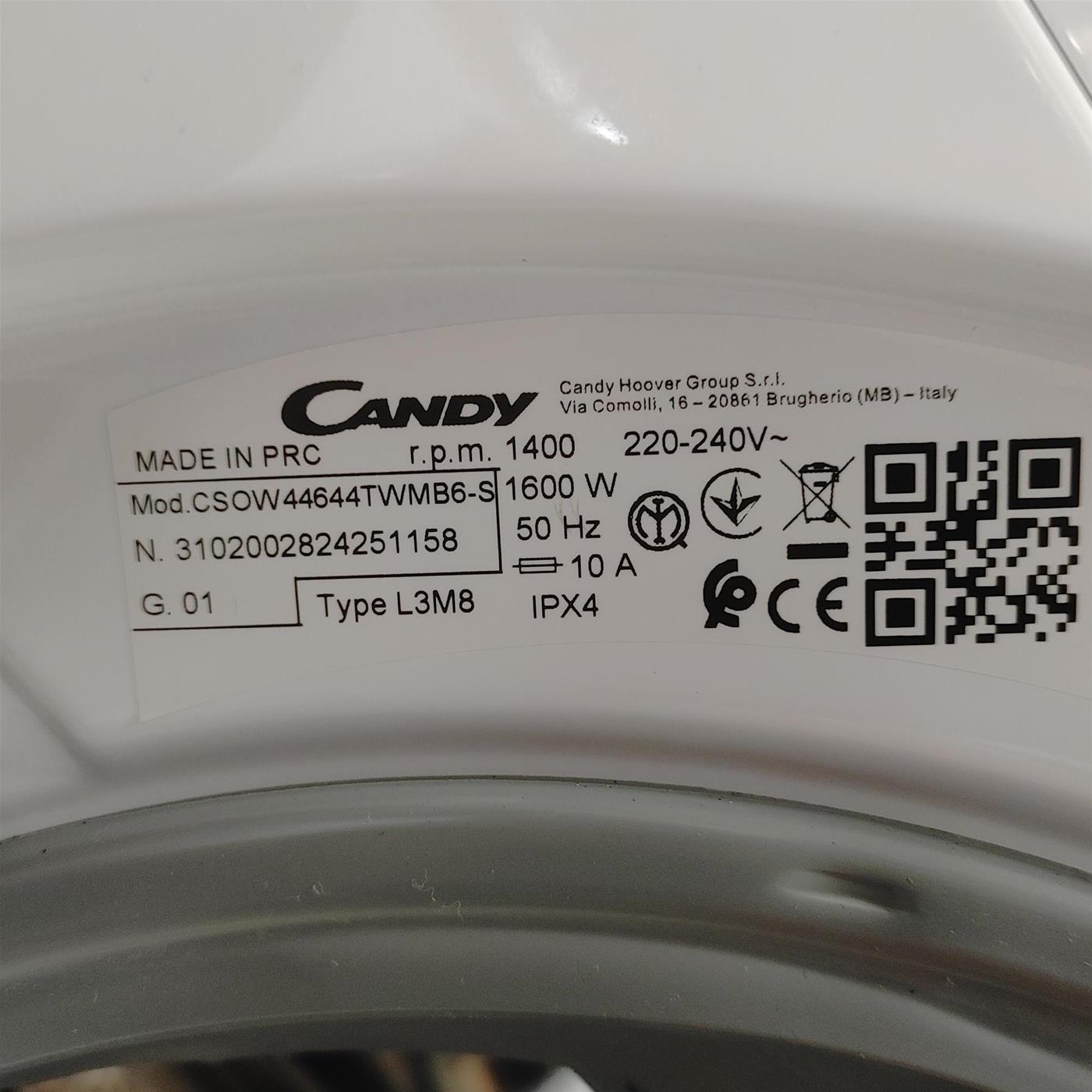 Lavasciuga Slim Candy Smart Pro CSOW44644TWMB6-S Inverter Wi-Fi Classe A 6/4 Kg
