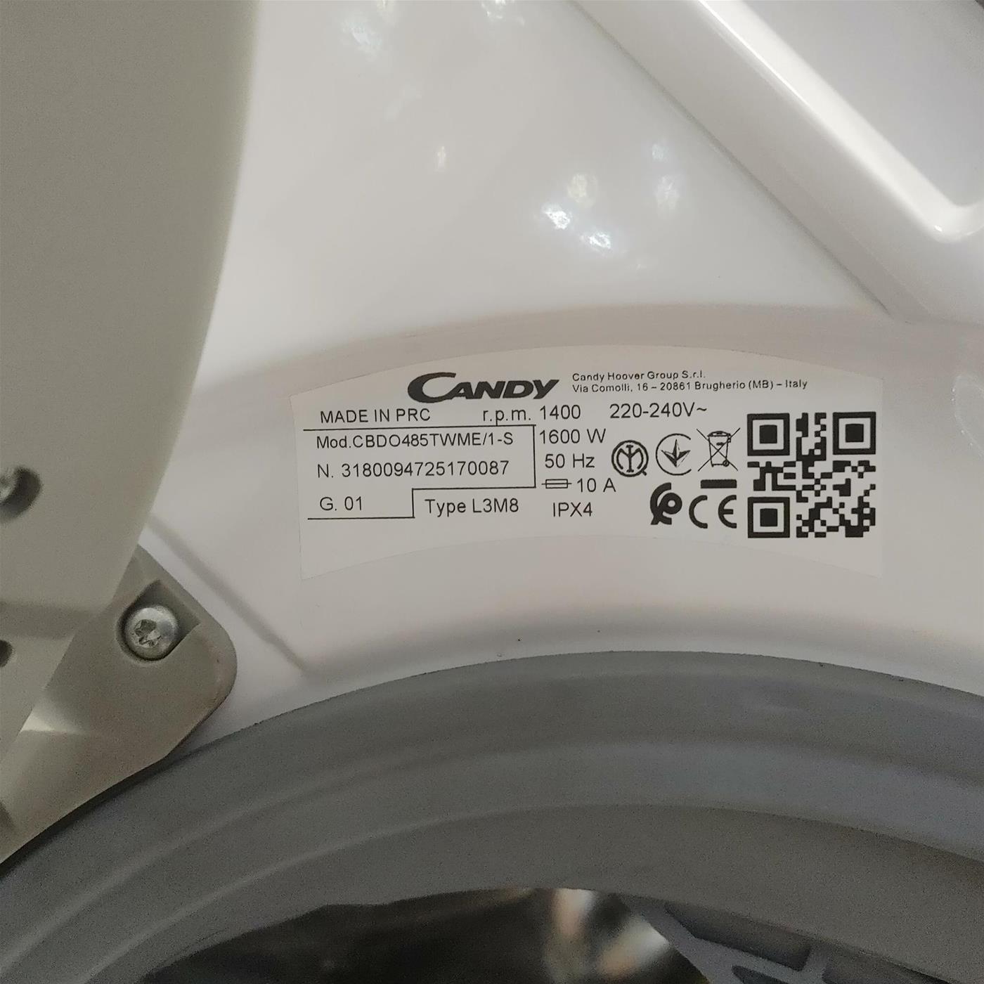 Lavasciuga Candy Smart Inverter CBDO485TWME/1-S da Incasso 8/5 Kg