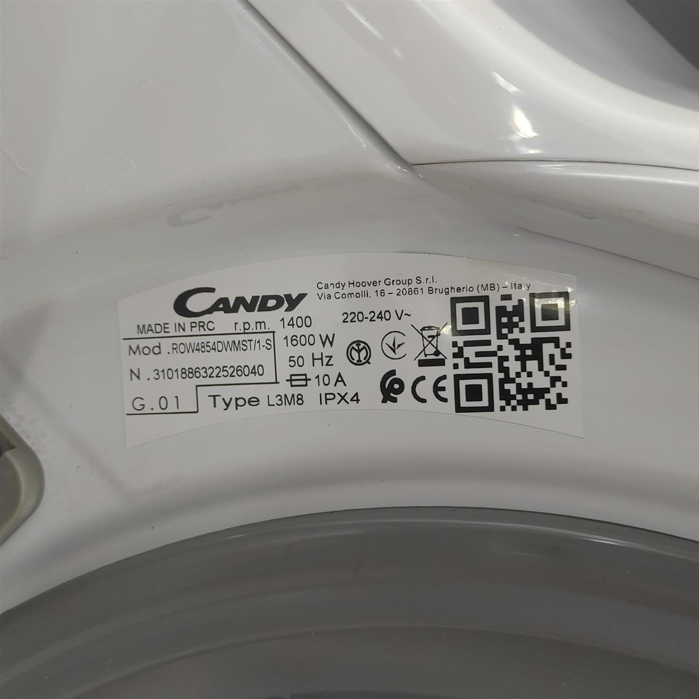Lavasciuga Candy RapidÓ ROW4854DWMST/1-S Lavasciuga, D