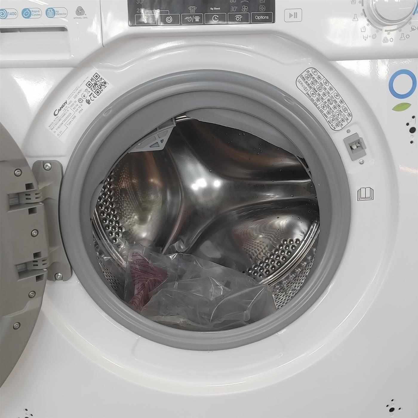 Candy Smart Inverter CBDO485TWME/1-S lavasciuga Da incasso Caricamento frontale Bianco D