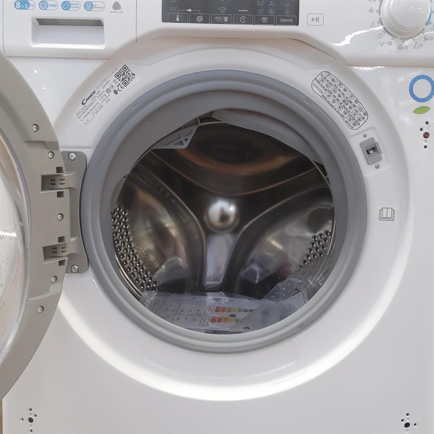 Candy Smart Inverter CBDO485TWME/1-S lavasciuga Da incasso Caricamento frontale Bianco D