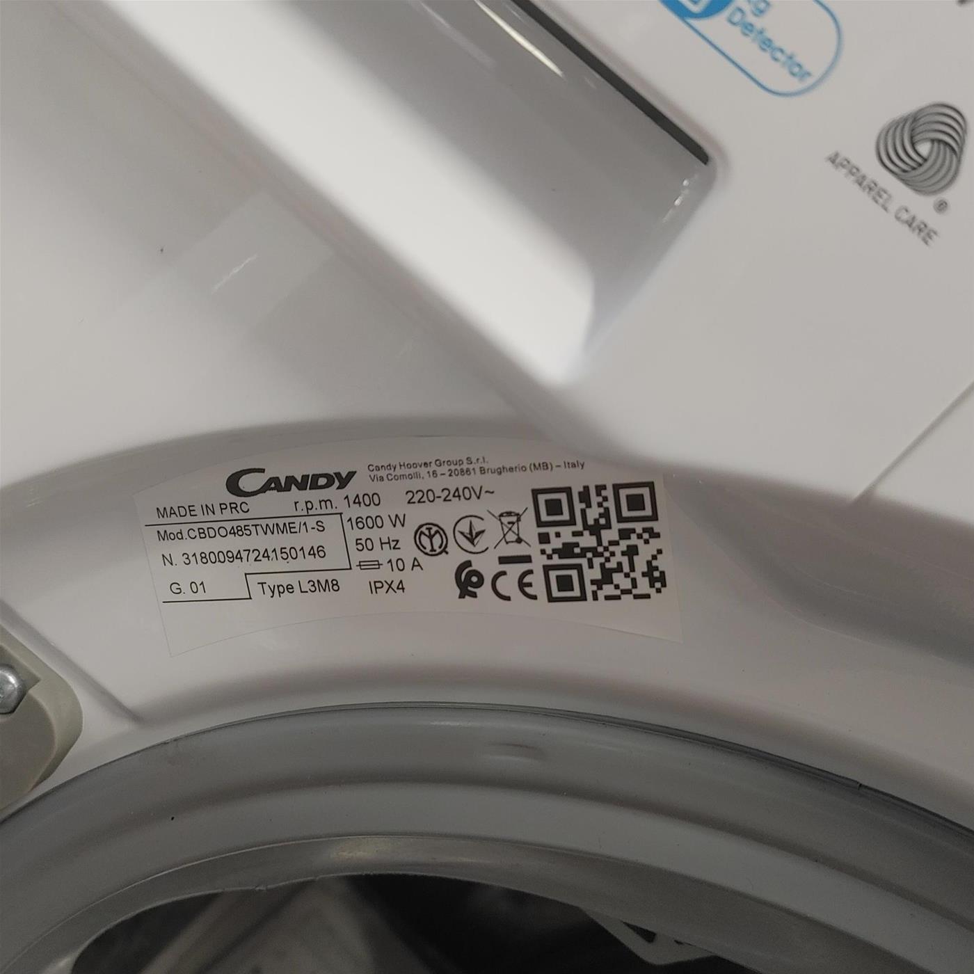 Candy Smart Inverter CBDO485TWME/1-S lavasciuga Da incasso Caricamento frontale Bianco D