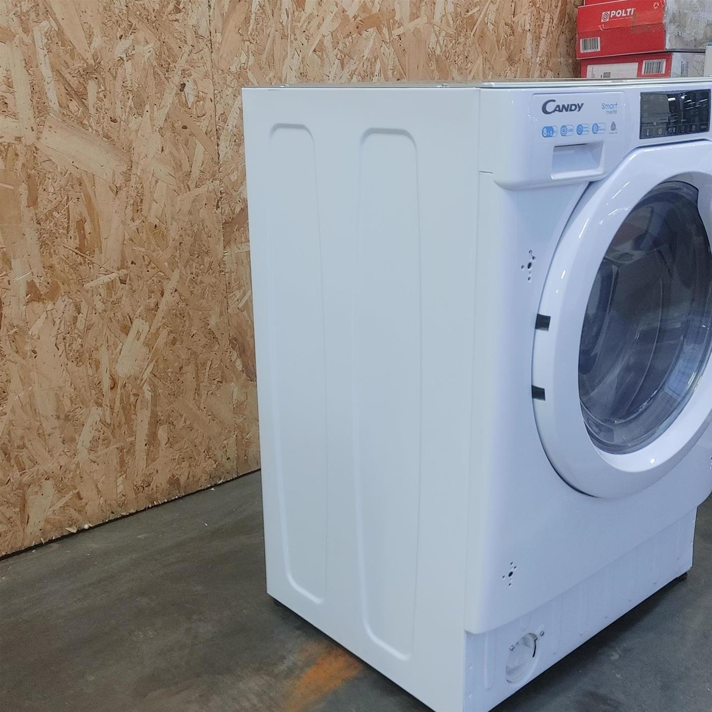 Candy Smart Inverter CBDO485TWME/1-S lavasciuga Da incasso Caricamento frontale Bianco D