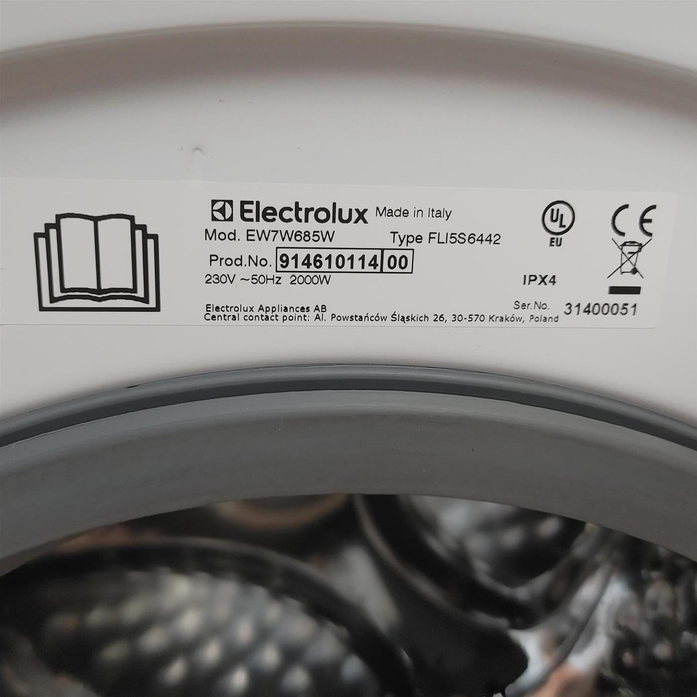 Electrolux EW7W685W Lavasciuga 8/5 Kg