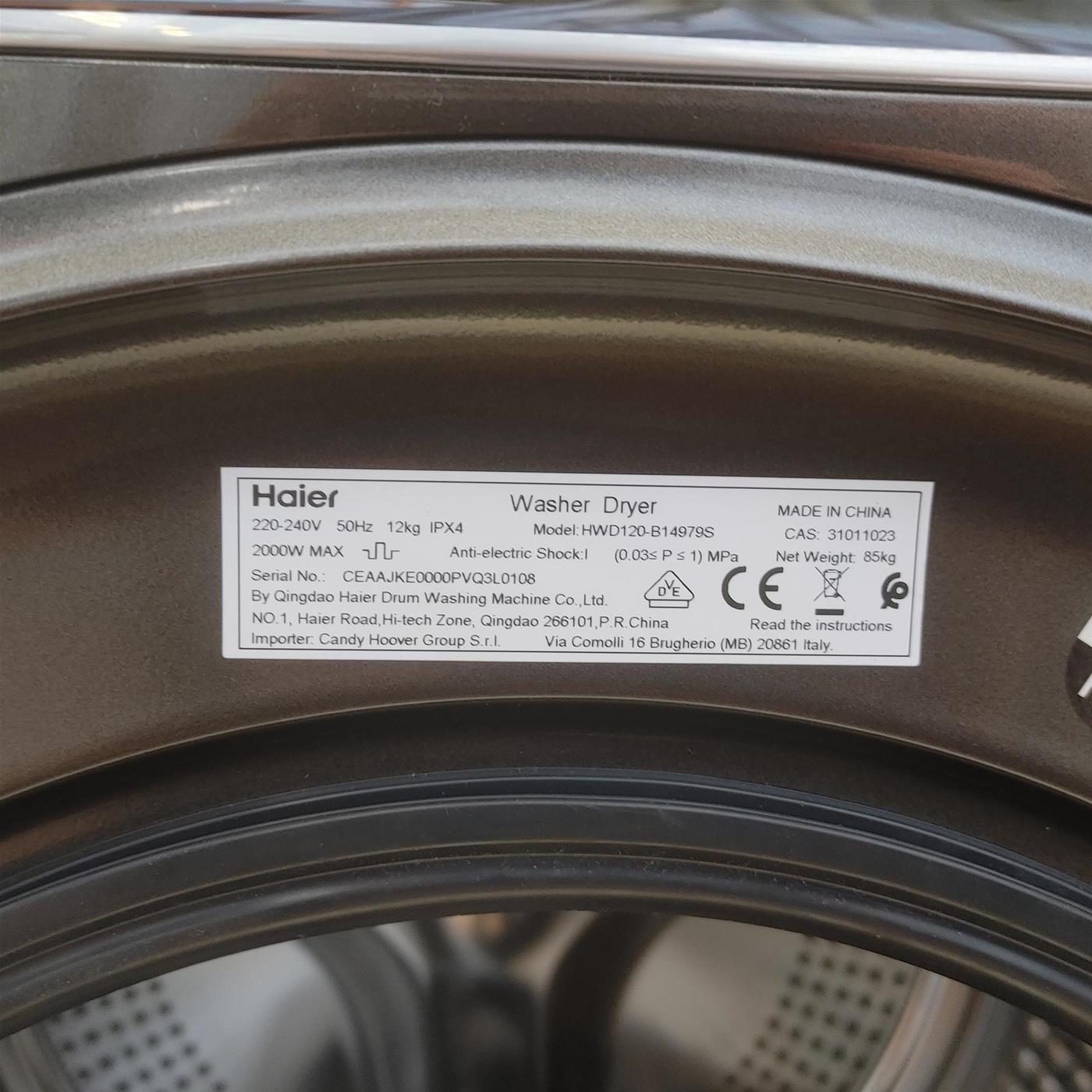 Lavatrice asciugatrice Haier I-Pro Series 7 HWD120-B14979S Libera installazione Carica frontale