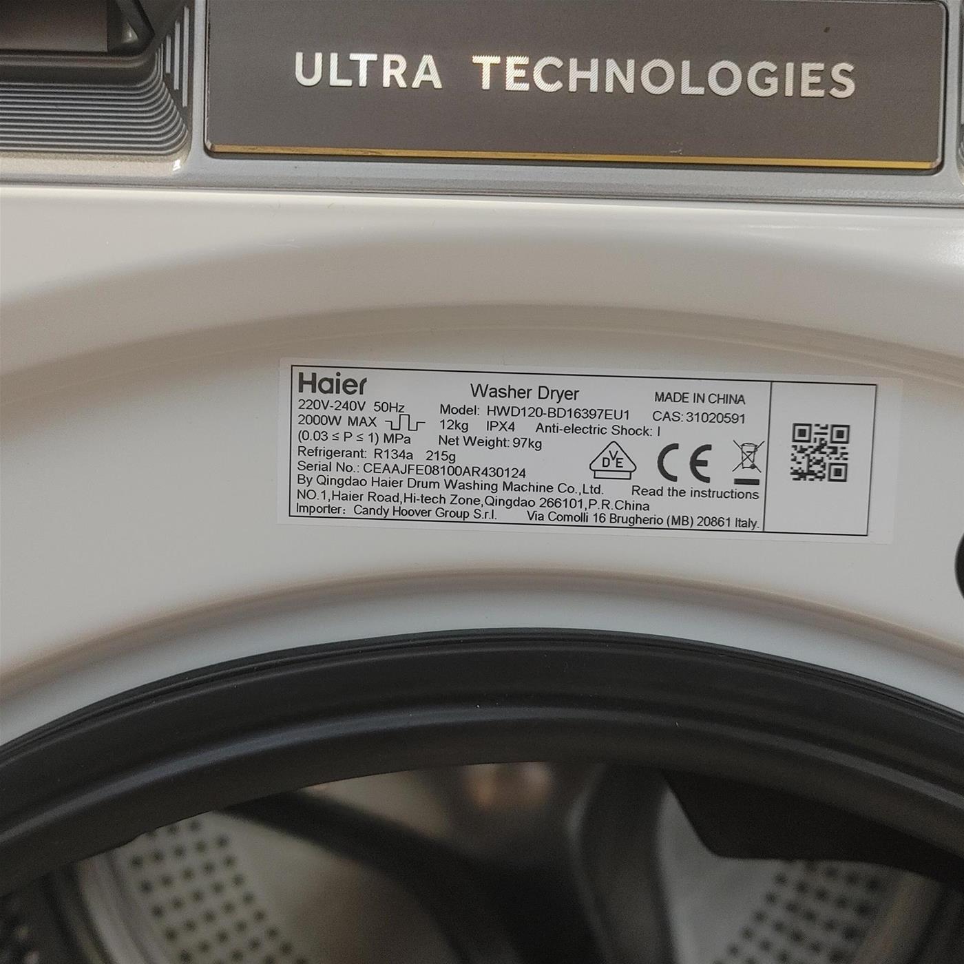 Lavasciuga Haier Ultra X11 HWD120BD16397 EUS Direct Motion Wi-Fi Smart AI 12/7 Kg