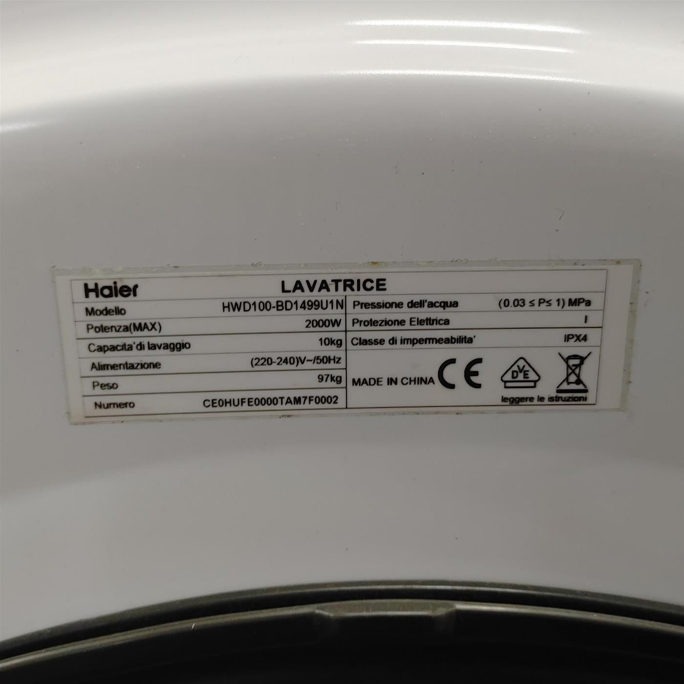 Lavasciuga Haier Super Drum Series 9 HWD100-BD1499U1N Libera installazione Caricamento frontale