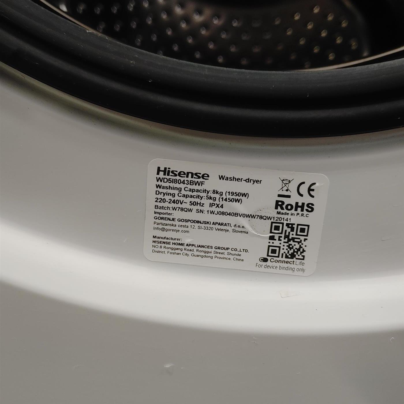 Lavasciuga Hisense WD5I8043BWF 8/5 Kg