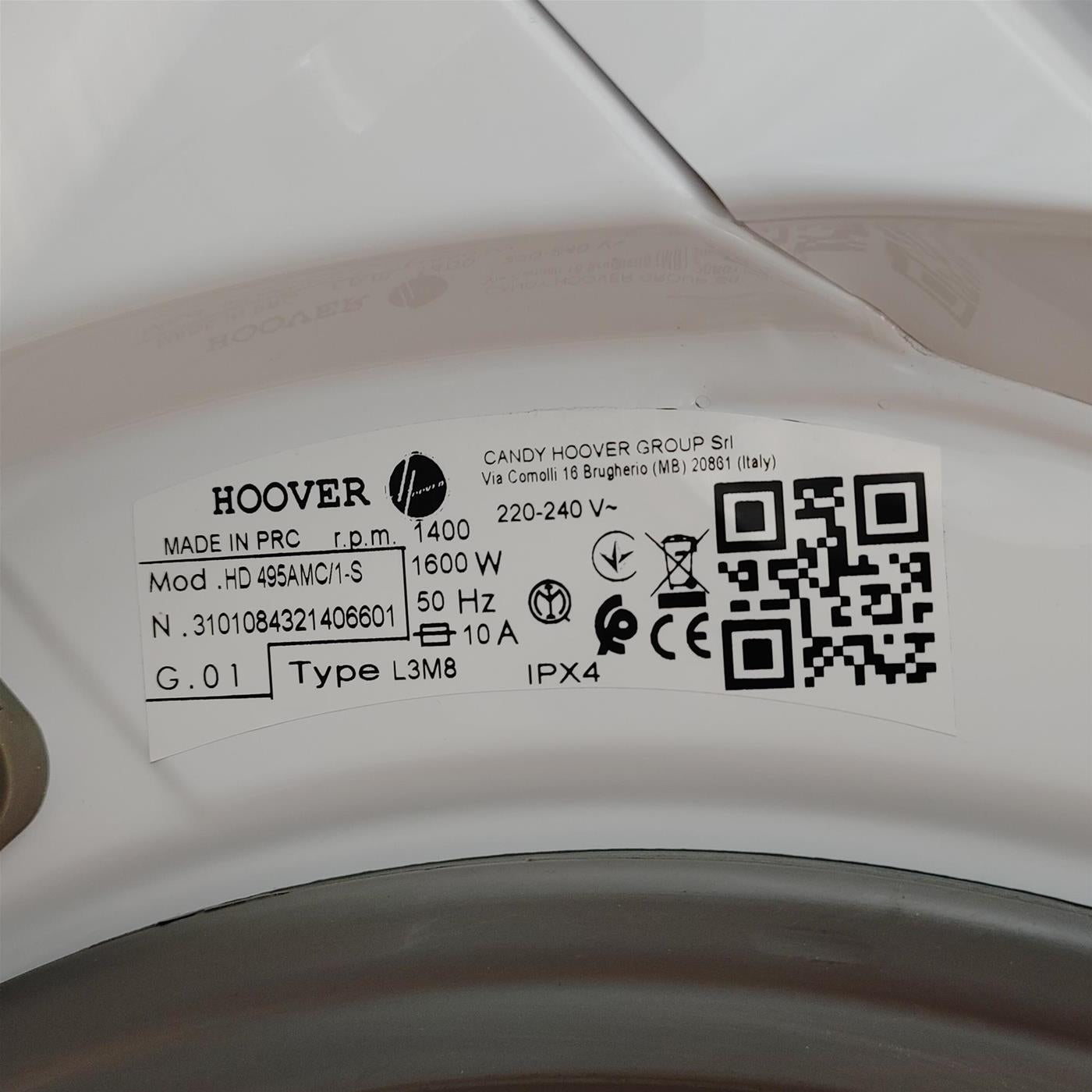 Hoover H-WASH&DRY 500 HD 495AMC/1-S lavasciuga Libera installazione Caricamento frontale Bianco D