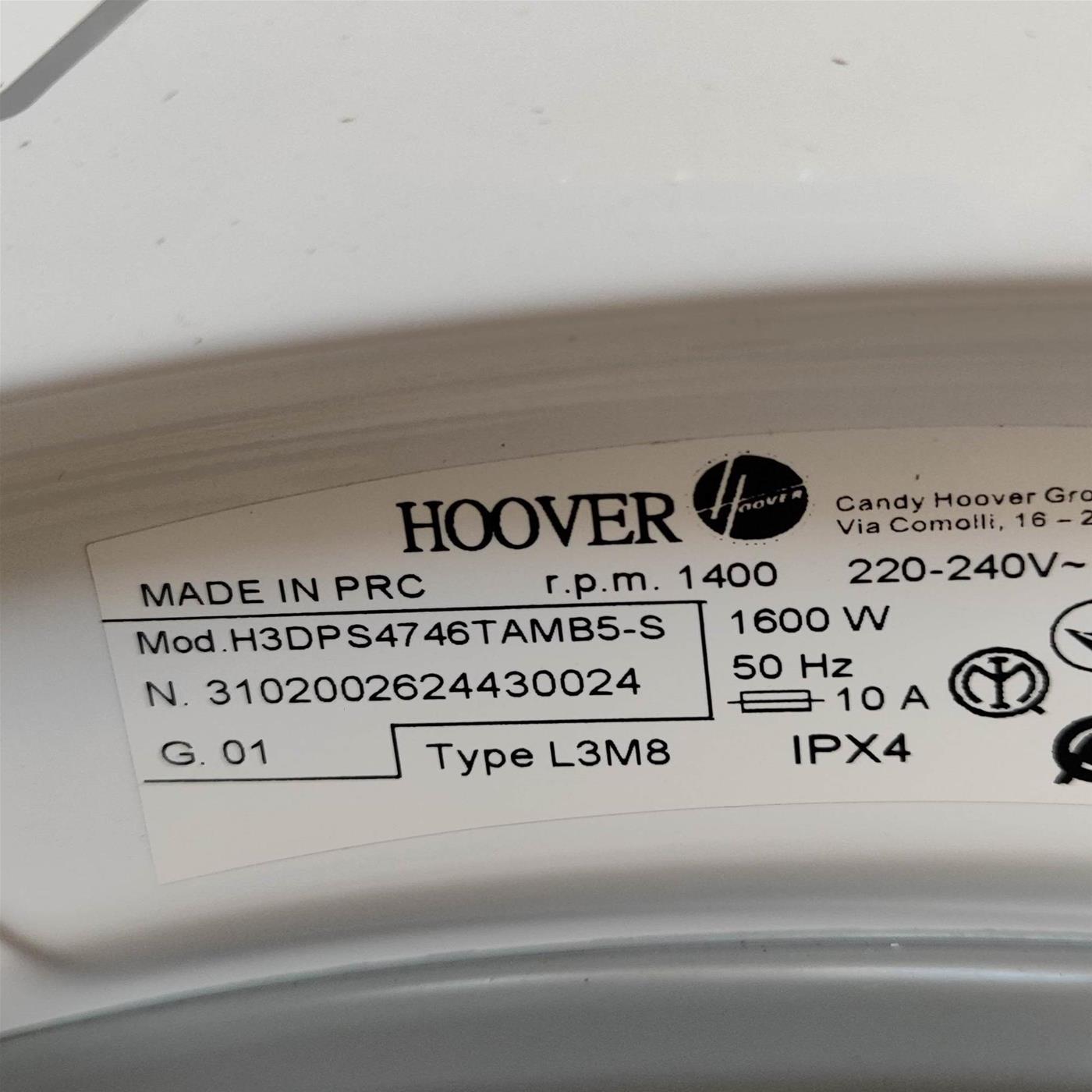 Lavasciuga Slim Hoover H-WASH&DRY H3DPS4746TAMB5-S Classe A, Inverter, Wi-Fi 7/4 Kg