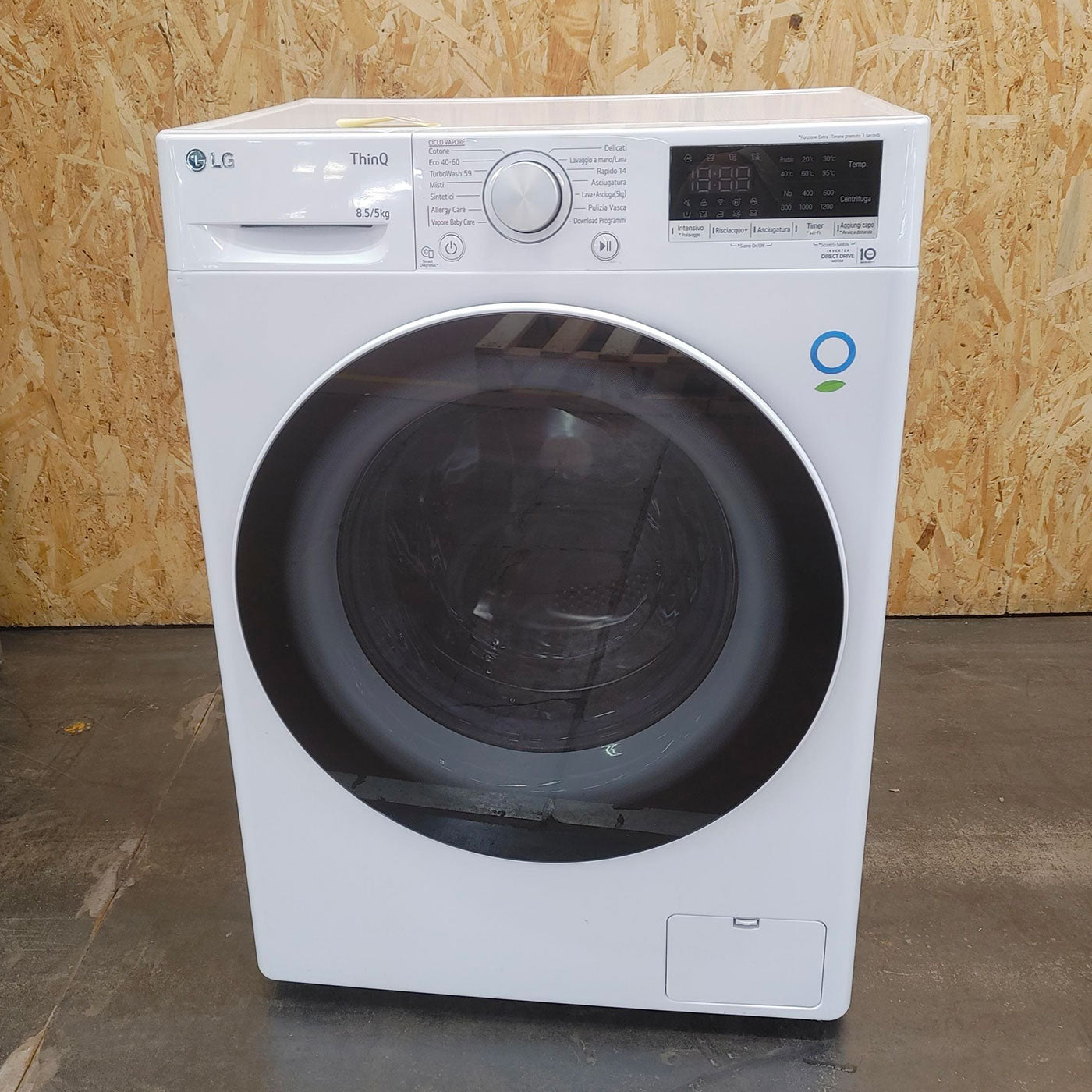 LG F2DV5S8H0E Lavasciuga Slim Intelligente AIDD 8.5/5kg Vapore TurboWash 1200 Giri/min Carica frontale Classe E