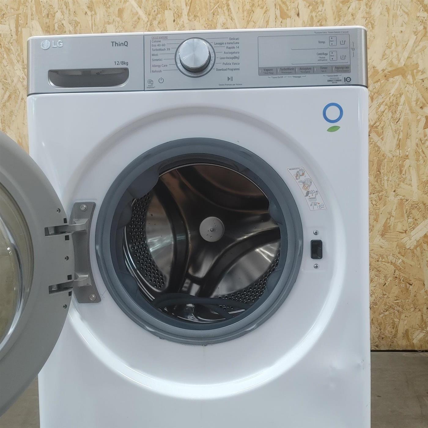 LG F4DV912H2EA lavasciuga Libera installazione Caricamento frontale Nero, Bianco E