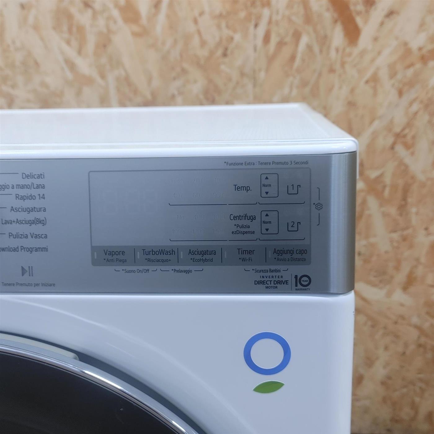 LG F4DV912H2EA lavasciuga Libera installazione Caricamento frontale Nero, Bianco E