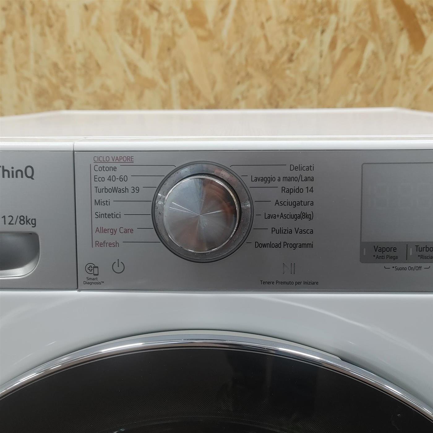 LG F4DV912H2EA lavasciuga Libera installazione Caricamento frontale Nero, Bianco E