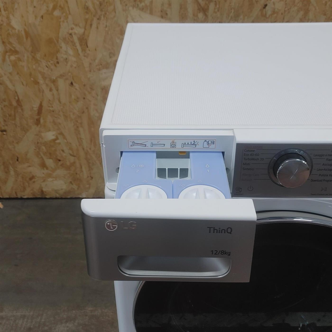 LG F4DV912H2EA lavasciuga Libera installazione Caricamento frontale Nero, Bianco E