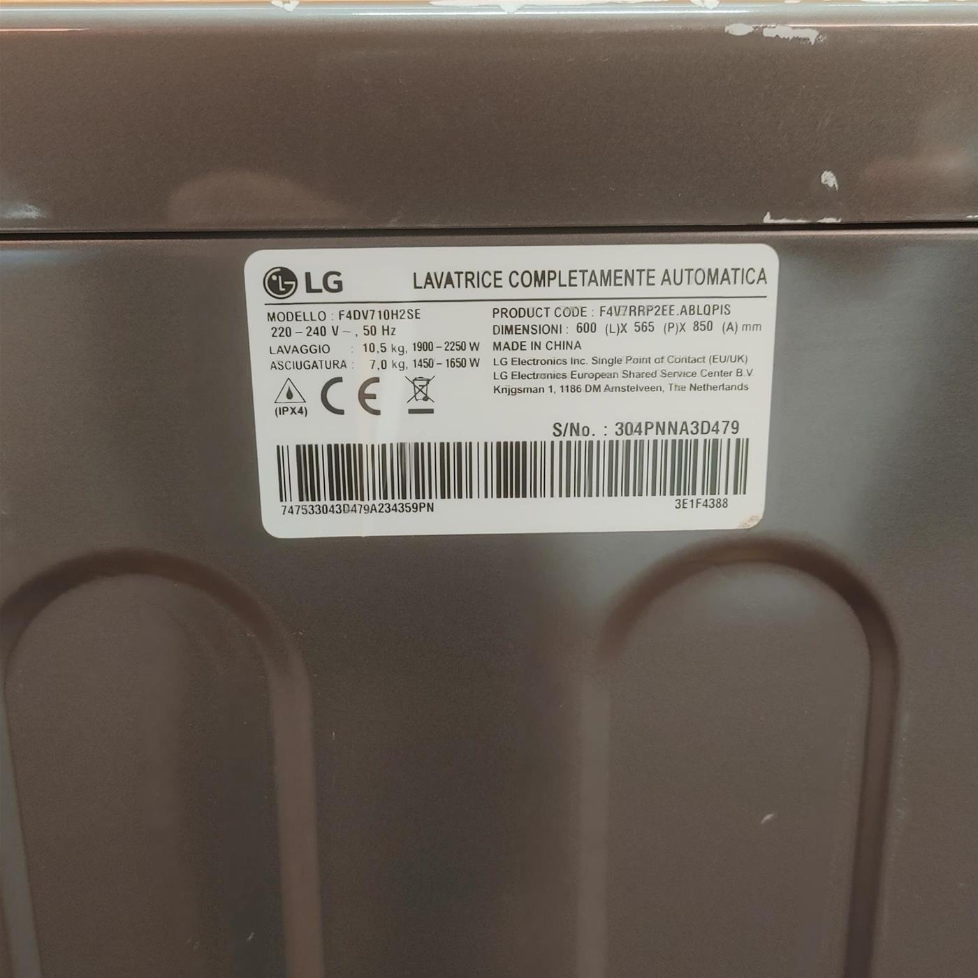 Lavasciuga Intelligente LG F4DV710H2SE 10,5/7 Kg