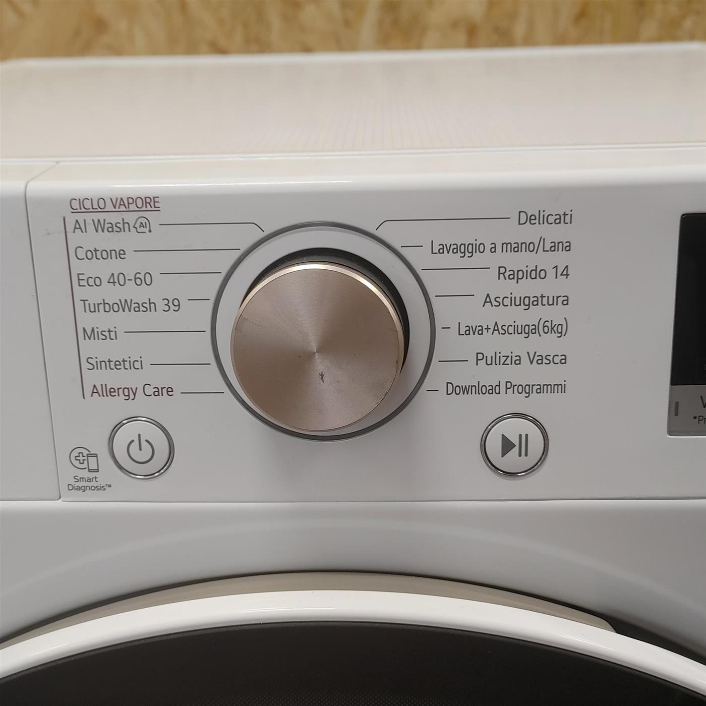 LG D4R7011TSWG lavatrice asciugatrice Libera installazione Carica frontale Nero, Bianco D