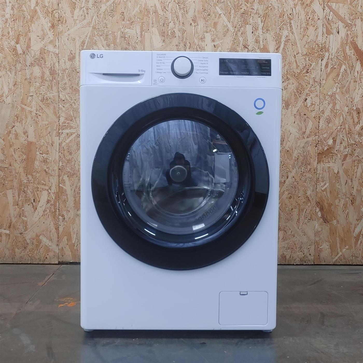 LG D4R3009NSWB Lavasciuga 9/6kg AI DD, Classe D, 1400 giri, Vapore, Eco Hybrid