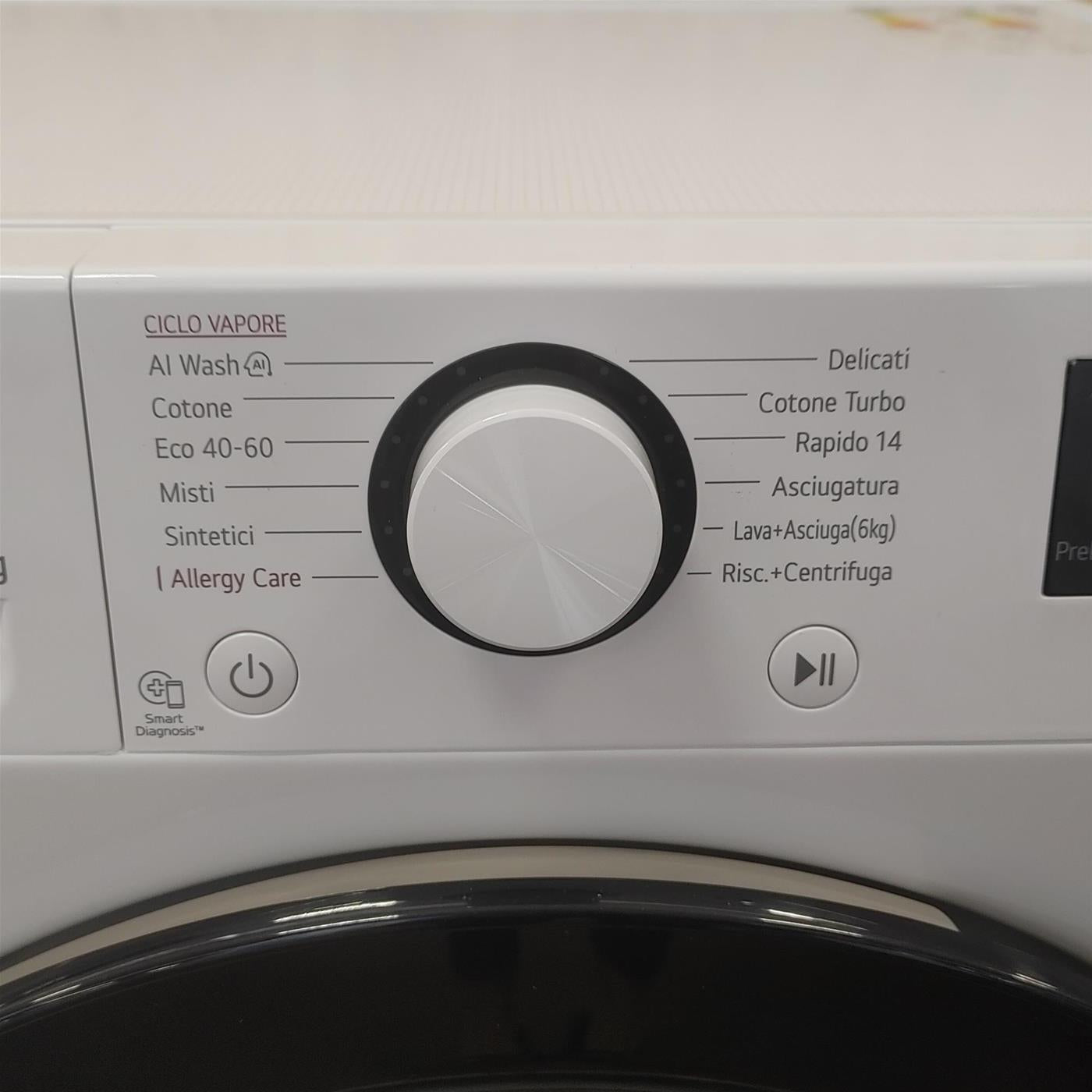 LG D4R3009NSWB Lavasciuga 9/6kg AI DD, Classe D, 1400 giri, Vapore, Eco Hybrid