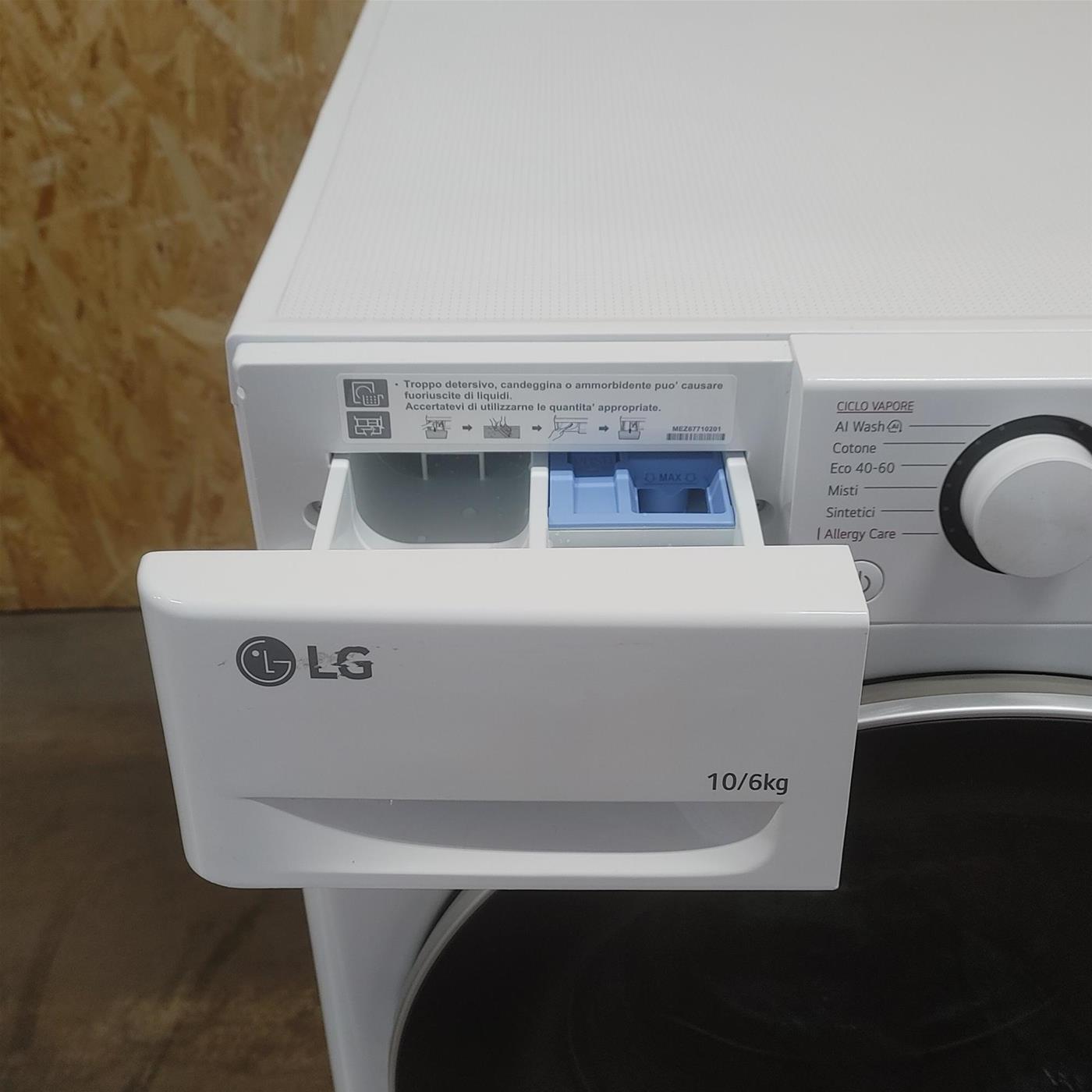 LG D4R5010TSWS lavatrice asciugatrice Libera installazione Carica frontale Bianco D