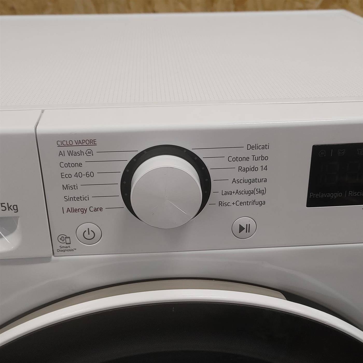 LG D2R5S09TSWW lavatrice asciugatrice Libera installazione Carica frontale Bianco E