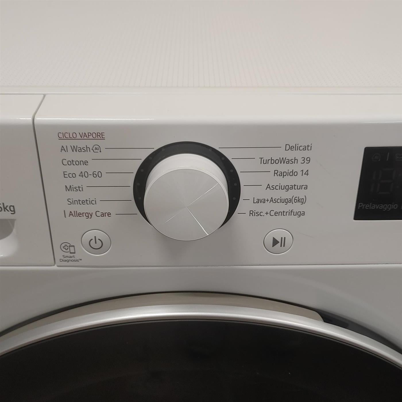 LG D4R5010TSWS lavatrice asciugatrice Libera installazione Carica frontale Bianco D