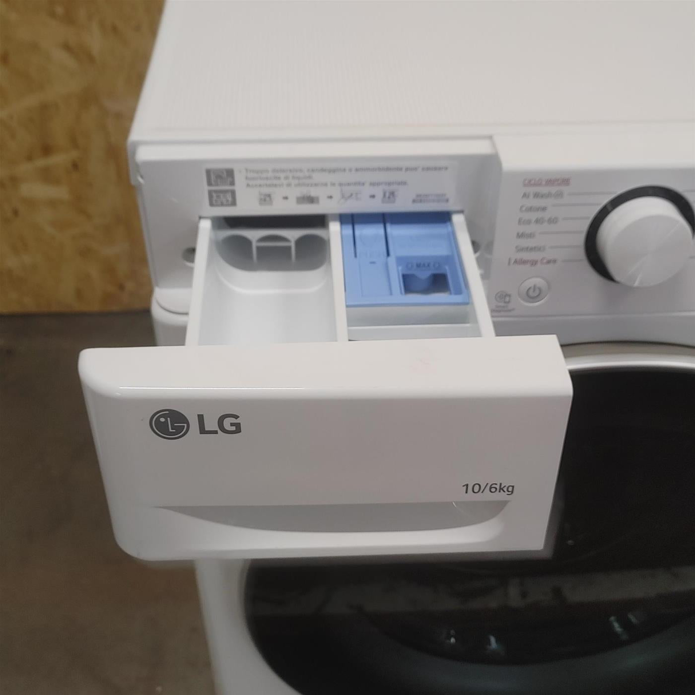LG D4R5010TSWS lavatrice asciugatrice Libera installazione Carica frontale Bianco D