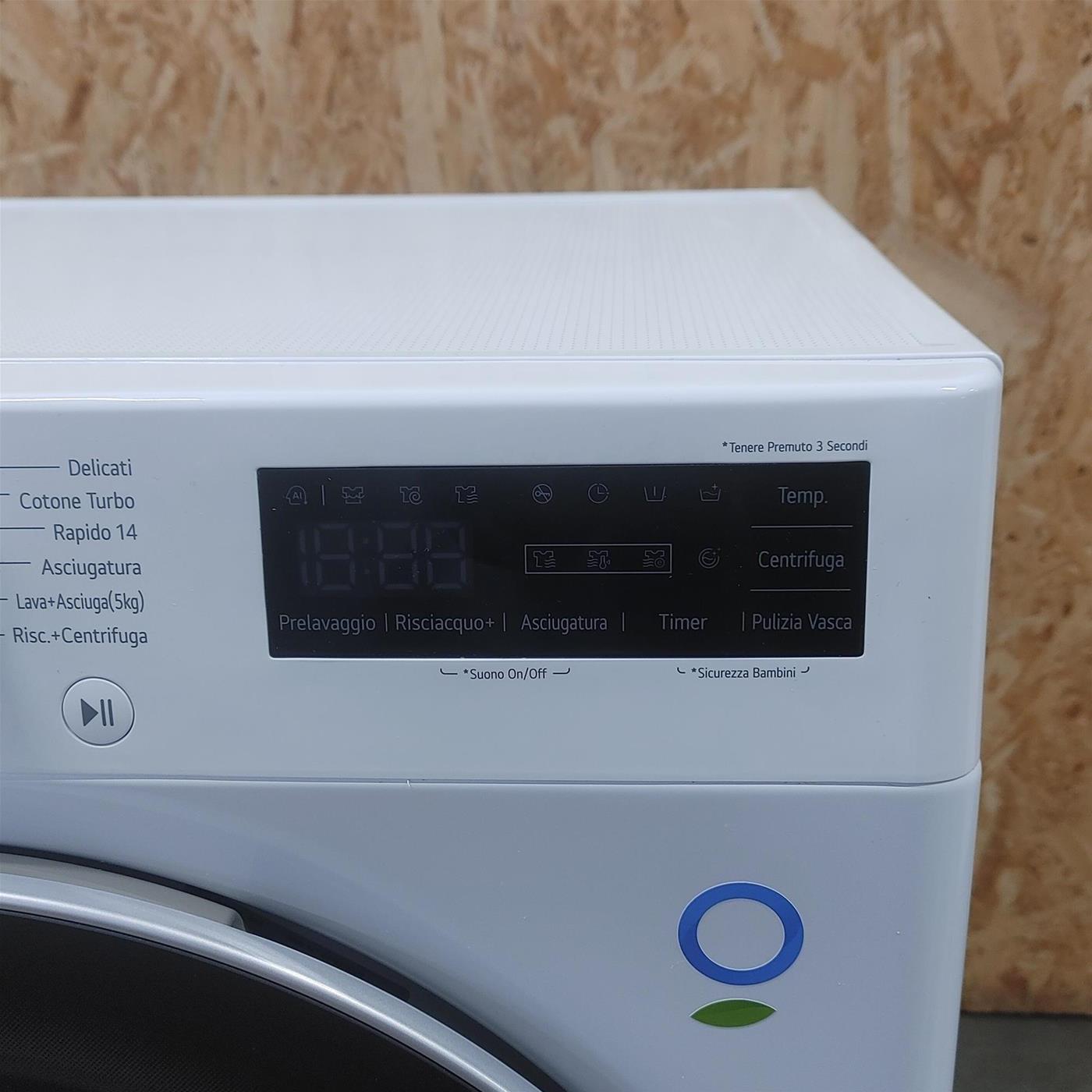 LG D2R5S09TSWW lavatrice asciugatrice Libera installazione Carica frontale Bianco E