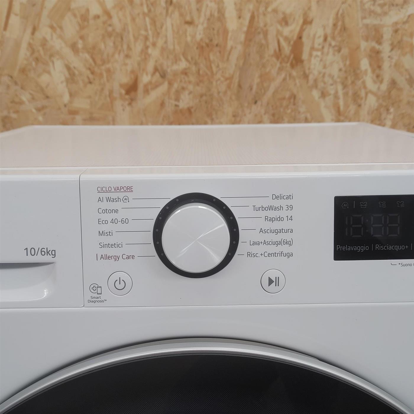 LG D4R5010TSWS lavatrice asciugatrice Libera installazione Carica frontale Bianco D