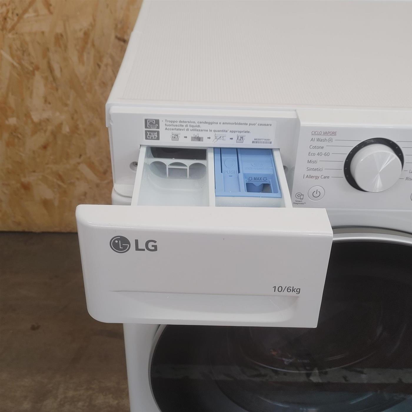 LG D4R5010TSWS lavatrice asciugatrice Libera installazione Carica frontale Bianco D