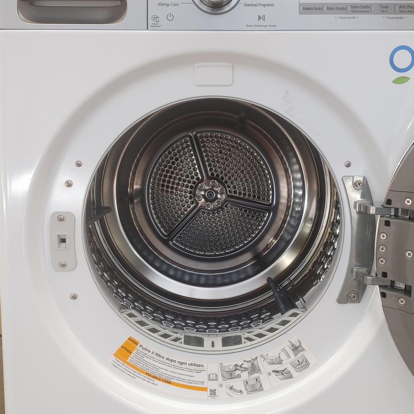 Asciugatrice LG RH90V9AV2QR Libera installazione Caricamento frontale 9 kg A+++ Bianco