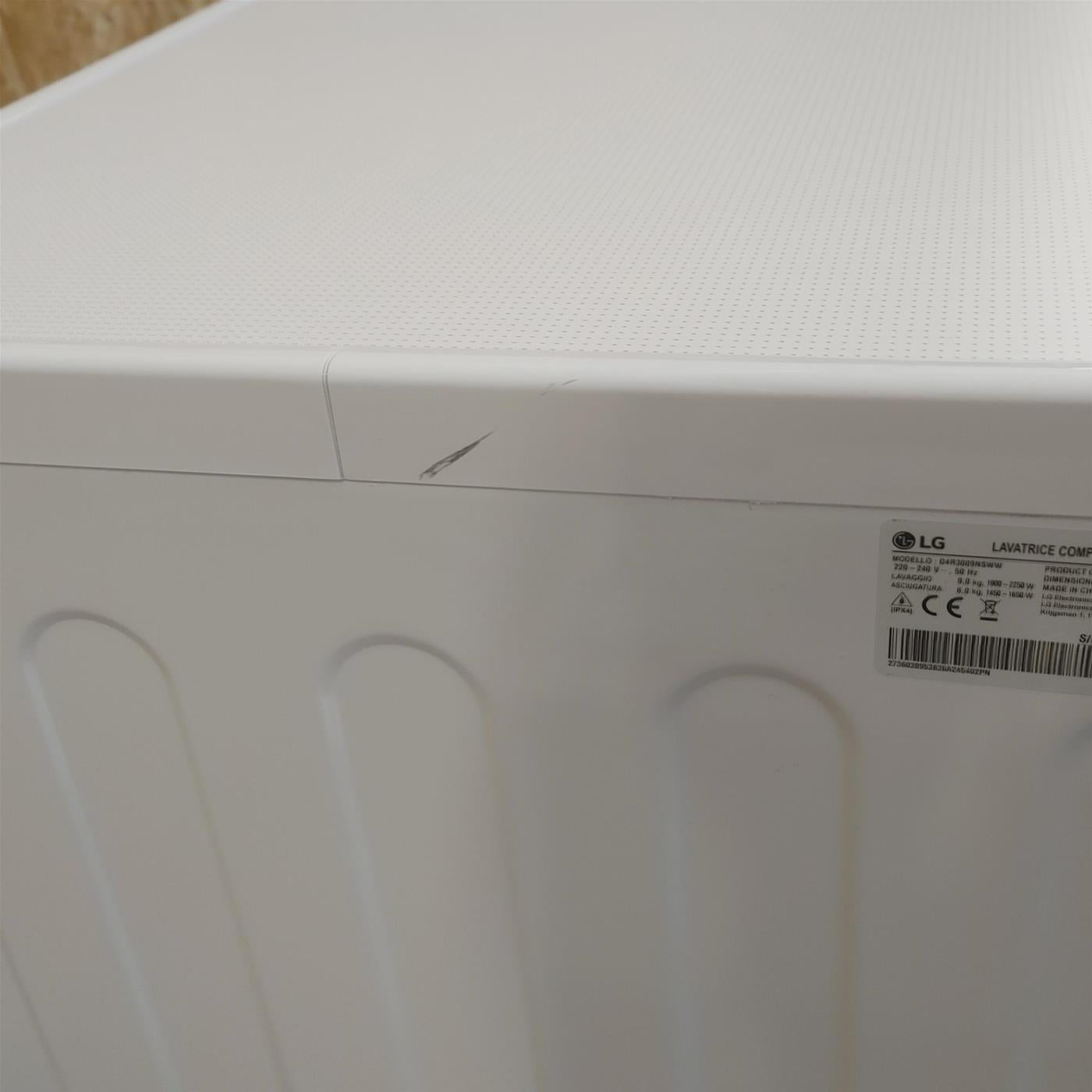 LG D4R3009NSWW Lavasciuga 9/6kg AI DD, Classe D, 1400 giri, Vapore, Eco Hybrid