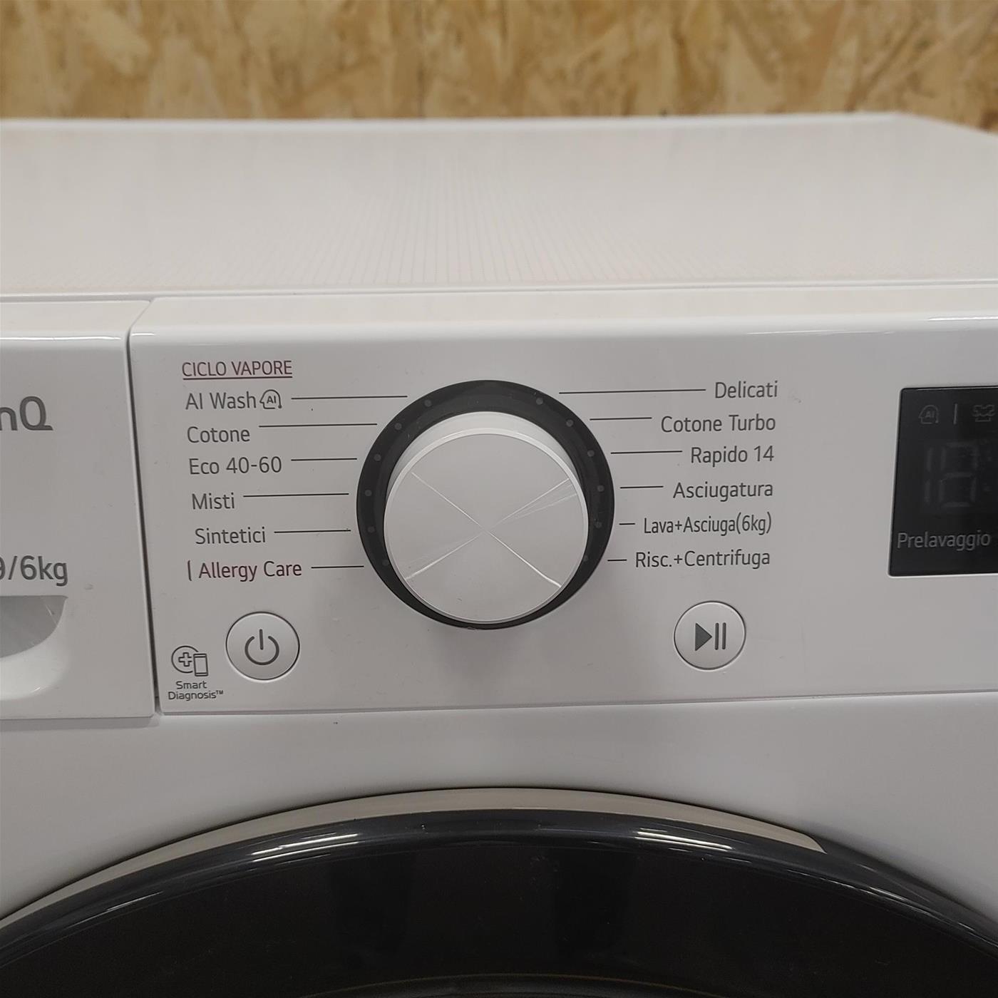 Lavasciuga intelligente LG D4R3009NSWB 9/6kg