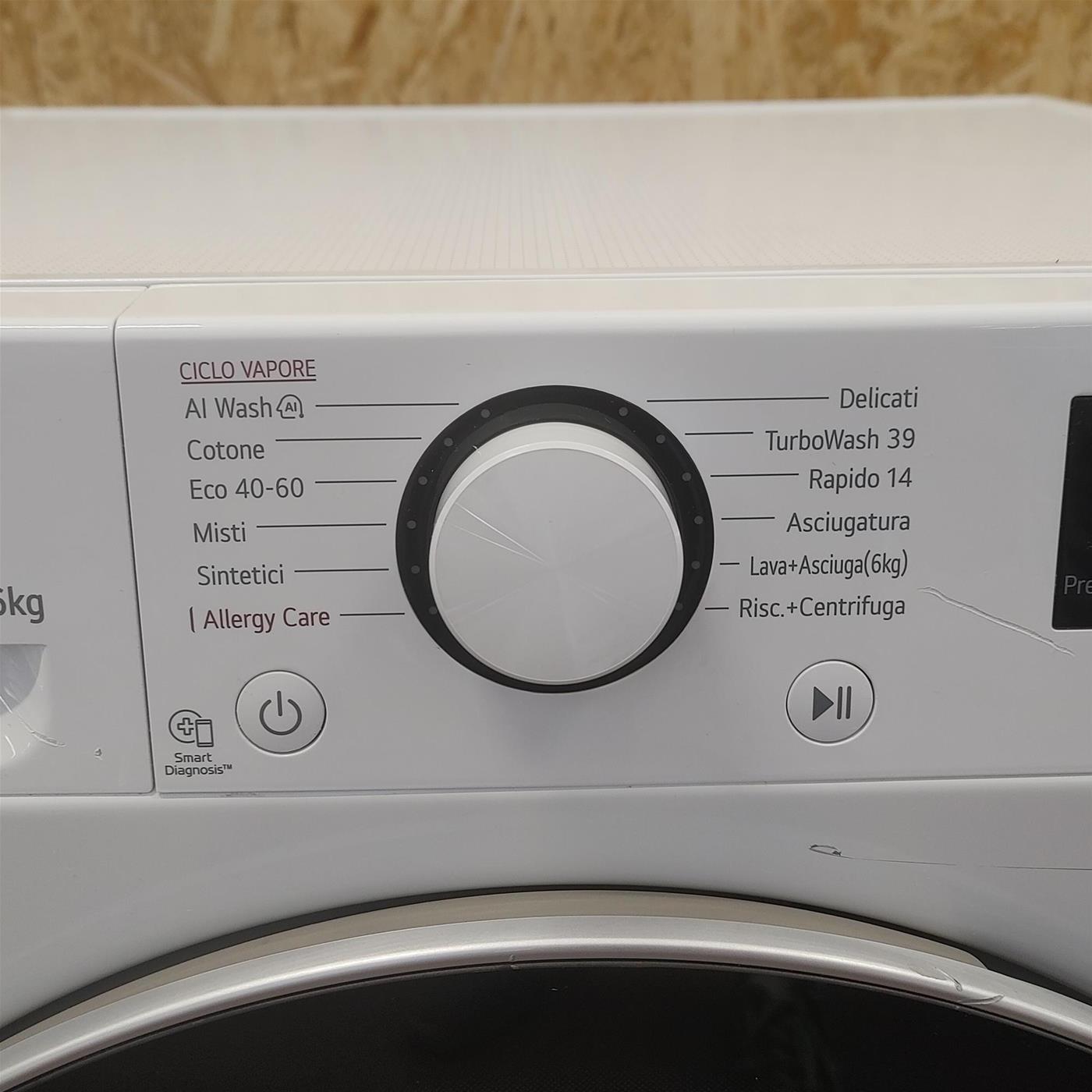 Lavasciuga LG D4R5010TSWS AI DD, TurboWash 360, Vapore, 10/6kg