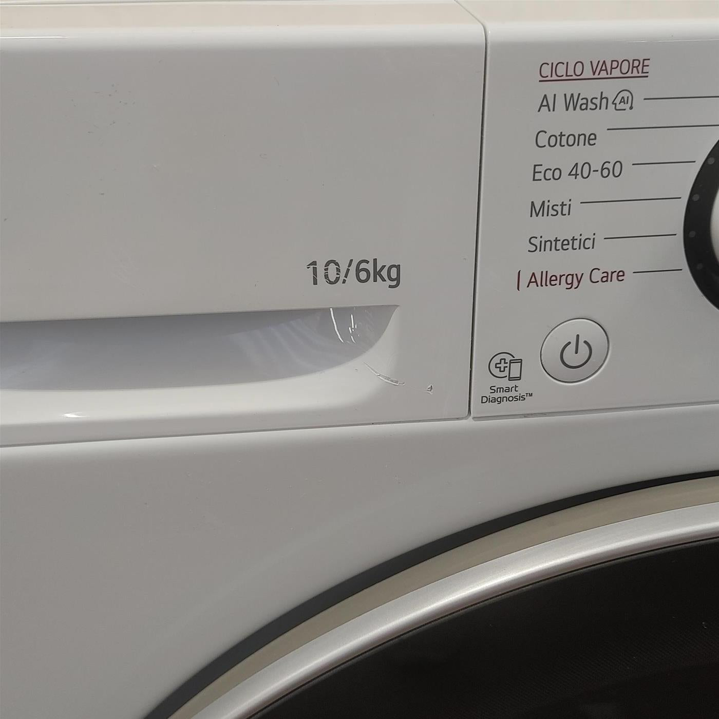 Lavasciuga LG D4R5010TSWS AI DD, TurboWash 360, Vapore, 10/6kg