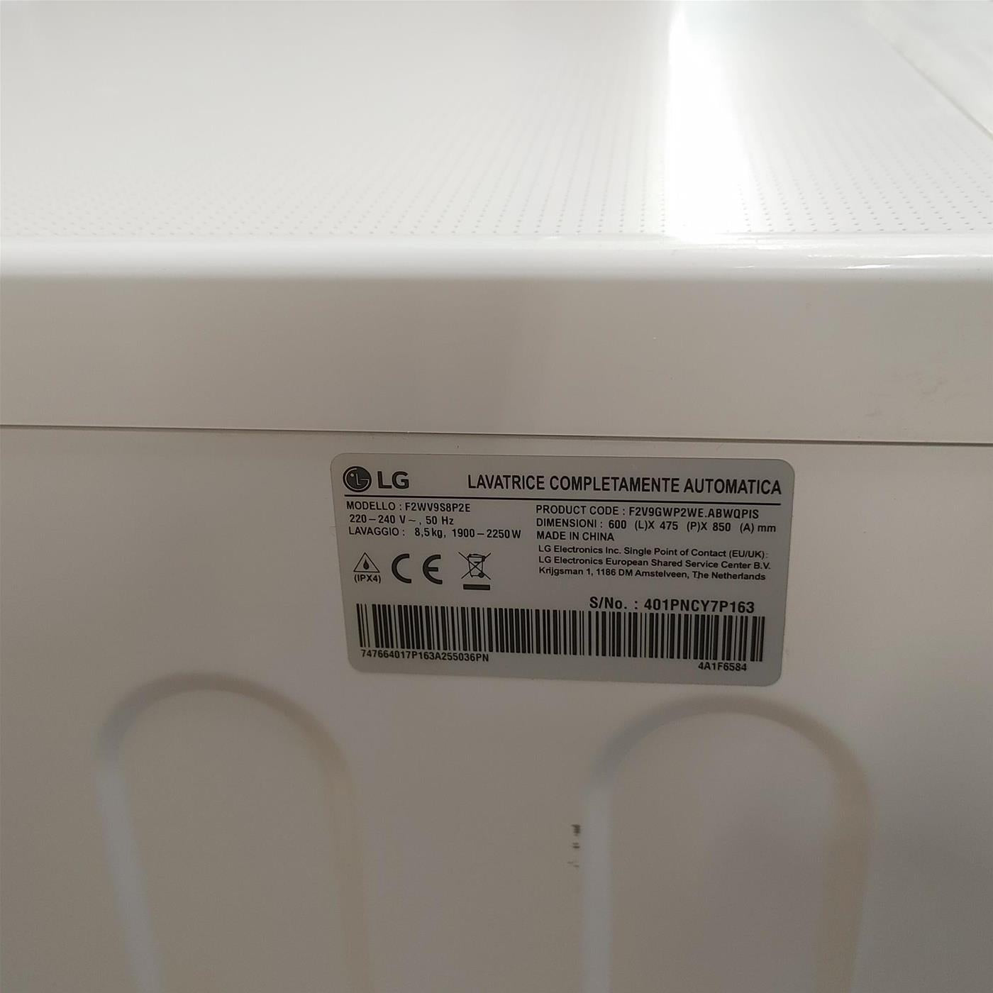 Lavatrice LG F2WV9S8P2E 8,5 Kg