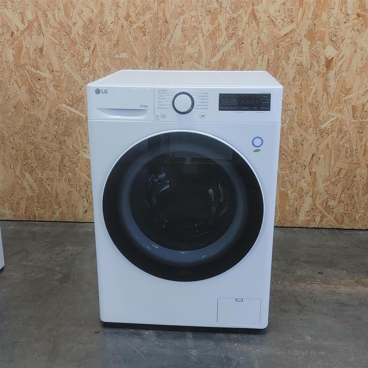 Lavasciuga intelligente LG D4R5010TSWS Serie R5 TurboWash 360, Eco Hybrid 10/6 Kg