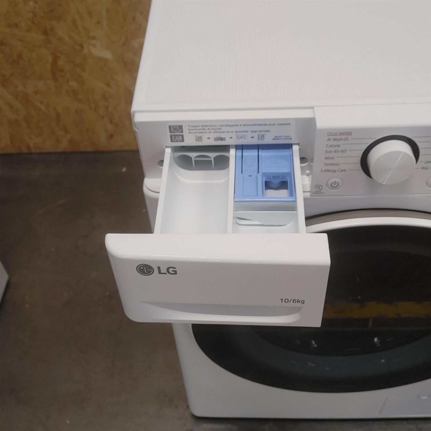 Lavasciuga intelligente LG D4R5010TSWS Serie R5 TurboWash 360, Eco Hybrid 10/6 Kg