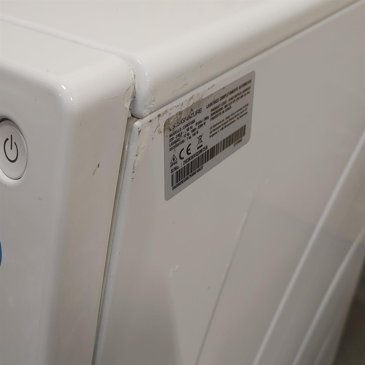 LG LSWD100E lavasciuga Libera installazione Caricamento frontale Bianco A