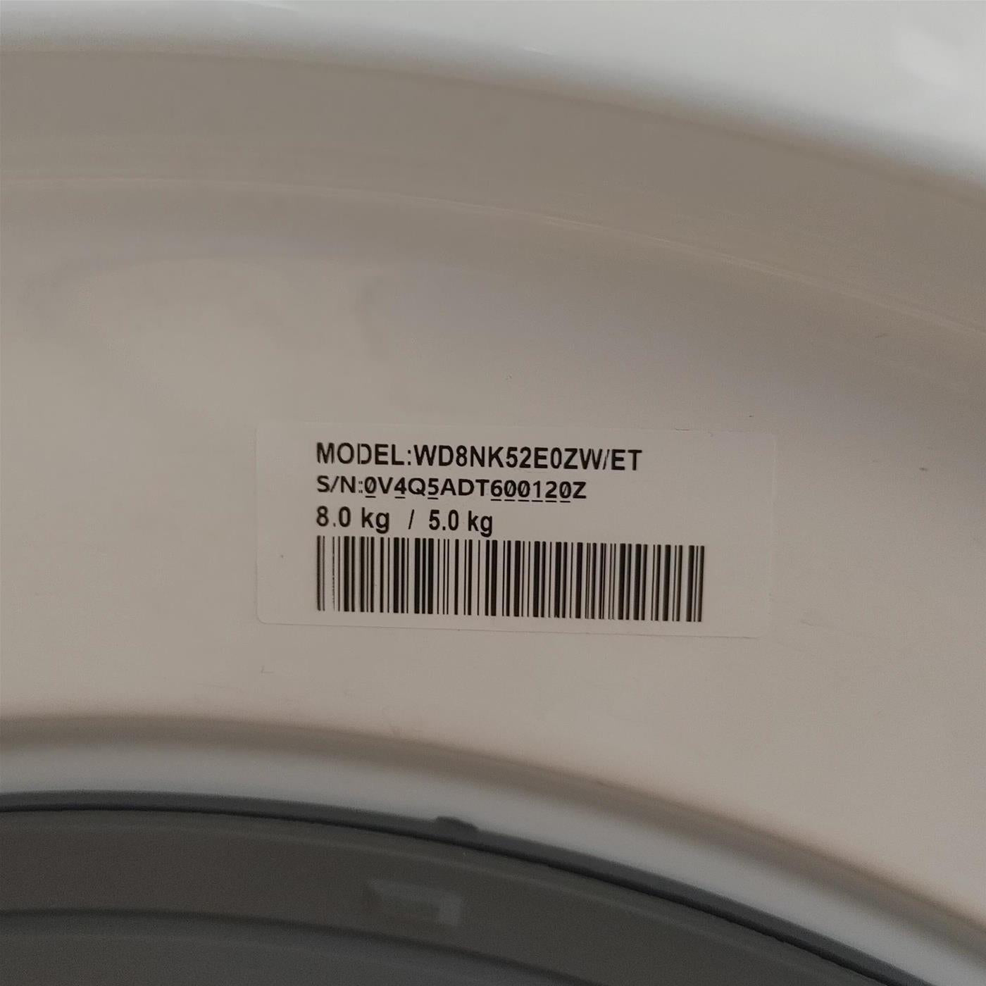 Lavasciuga Samsung WD8NK52E0AW Libera installazione Caricamento frontale Bianco F
