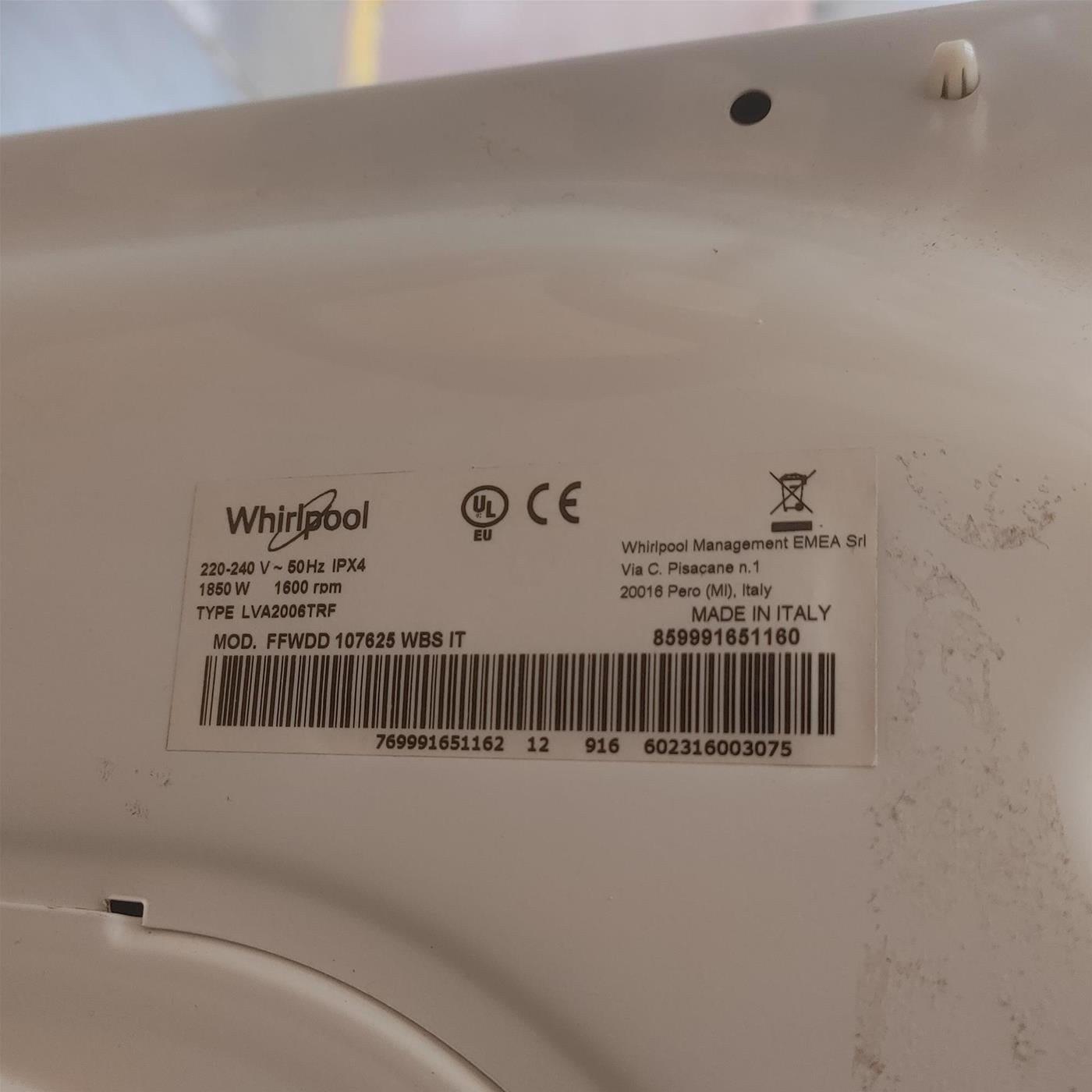 Lavasciuga Whirlpool FFWDD1076258B 10/7Kg