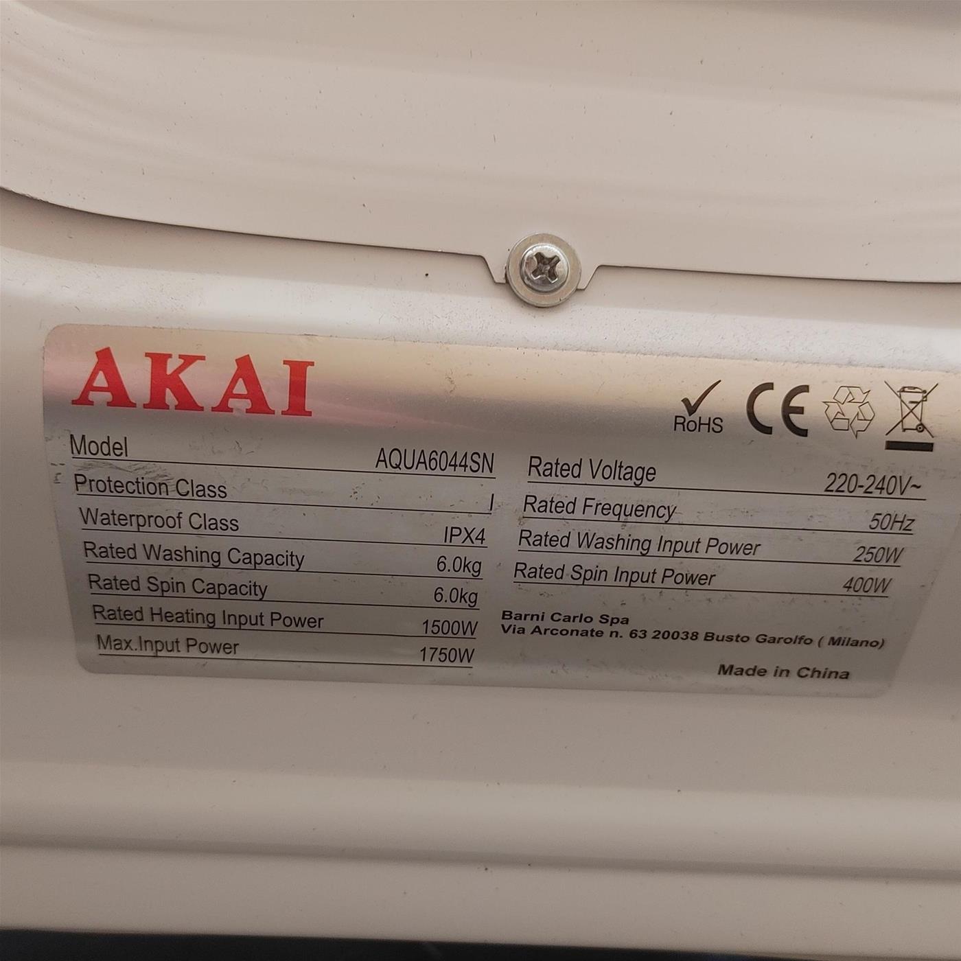 AKAI Lavatrice AQUA6044SN 6 Kg