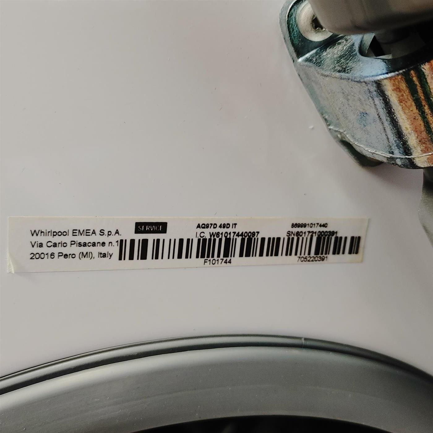 Hotpoint AQ97D 49D IT lavatrice Caricamento frontale 9 kg 1400 Giri/min Argento, Bianco