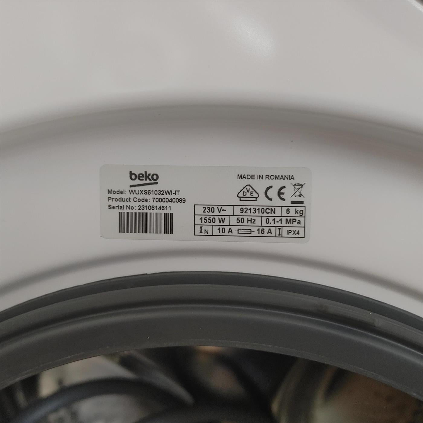 Beko WUXS61032WI-IT lavatrice Caricamento frontale 6 kg 1000 Giri/min Bianco