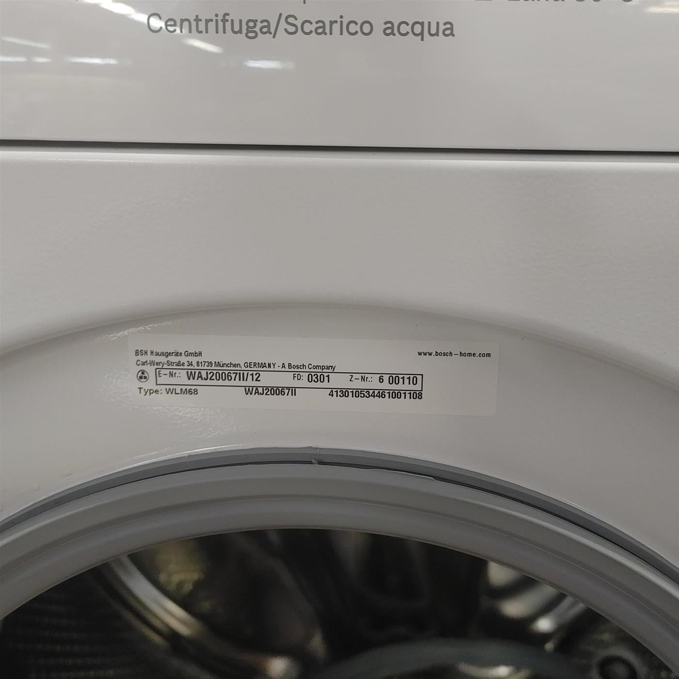 Bosch Serie 2 Lavatrice a carica frontale, , 7 kg, 1000 g/min., Cl. B.
